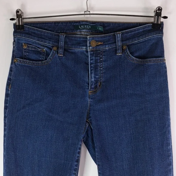 Lauren Ralph Lauren Modern Straight Curvy Blue Jeans Size 4 - Picture 5 of 17